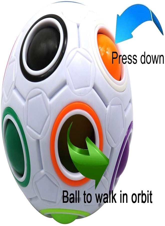 Prisma Collections Magic Rainbow Ball Goti Fidget Brainteaser Puzzle Cube Toy for Kids and Adults (Multi Color) - Image 4
